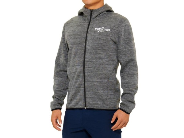 100% Rorik Tech Zip Hoodie, Heather Charcoal, L