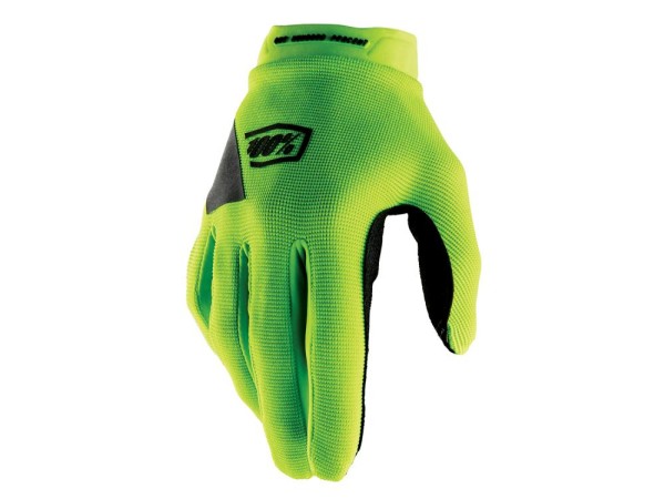 100% Ridecamp Women's Gloves, Black / Fluo Yellow, M