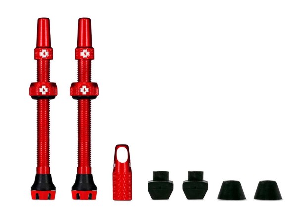 Muc Off Tubeless Valve Kit V2 Universal for MTB & Road, red, 60