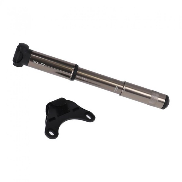 XLC Minipumpe Race PU-R03 7 bar, silber|bronze 220mm Alu, Dualkopf