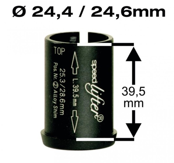 Reduzierhülse Speedlifter 1 1/8" Ahead &#216;24,4/24,6mm, 39,5mm Höhe, schwarz