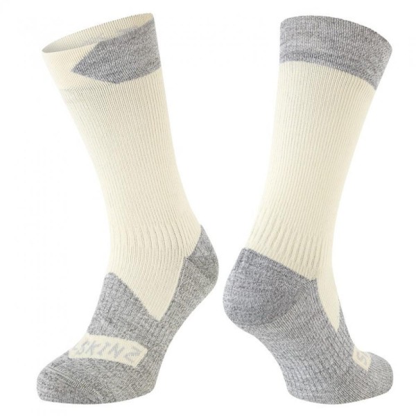 Socken SealSkinz Raynham creme/grau, Gr. M