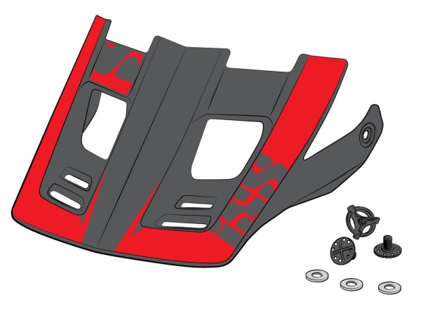 iXS Visor + Pins Xact Evo XS, red, XS