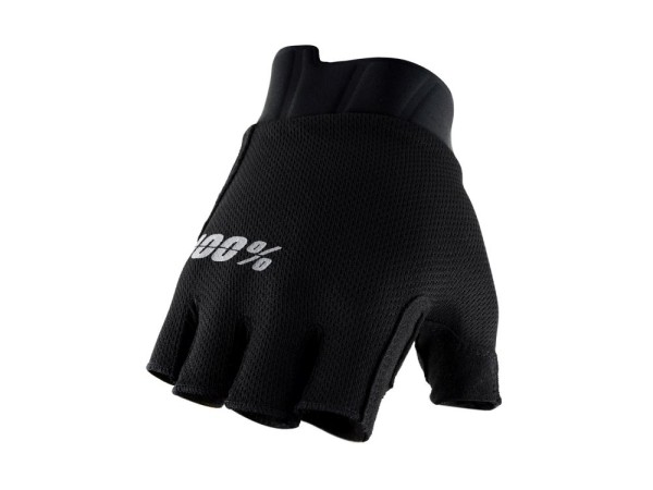 100% Exceeda Women's Gel Short Finger Gloves, Solid Black, S