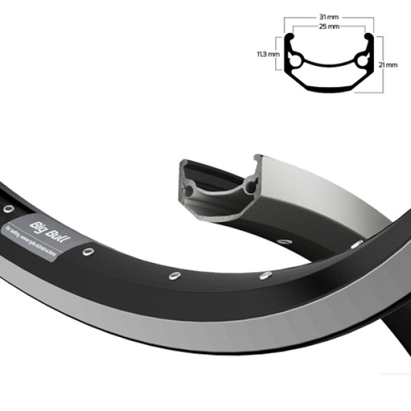 Ryde Felge BIG BULL 25-622 schwarz 36 Loch VL=6,5