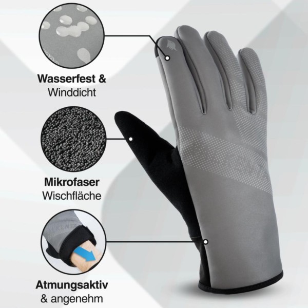 Valkental Handschuhe GloRider V2 Flex - Wasserfester Übergangshandschuh mit Grip XXL grau