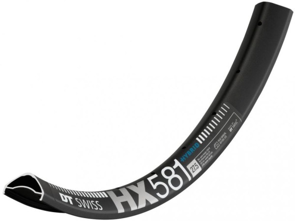 Felge DT Swiss HX 581 27.5", schwarz,28 Loch, 584-35, VL 6,5mm