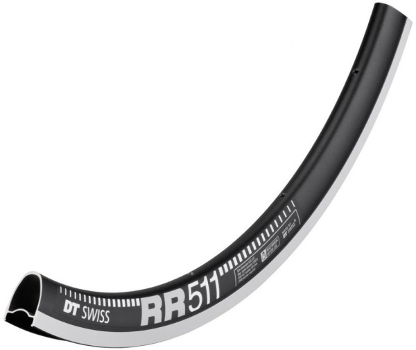 Felge DT Swiss RR 511 28", schwarz, 28 Loch, 622-18, VL 6,5mm