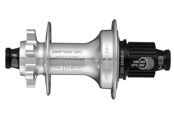 Spank HEX J-Type Boost R148 HG Hub, 102T, 32H rear hub, Raw Silver, 32