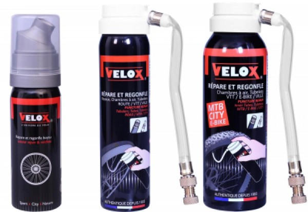 Pannenspray Velox Rennrad/Gravel/MTB Dose 75ml, SV / AV Ventil