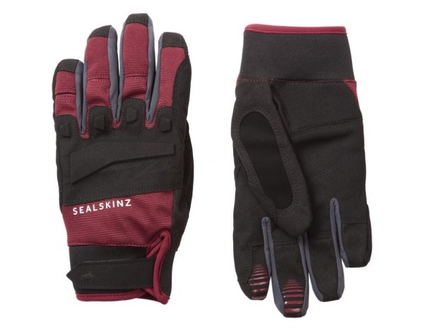 Handschuhe SealSkinz Sutton schwarz/rot, Gr.L