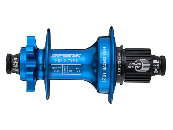 Spank HEX J-Type Boost R148 HG Hub, 102T, 32H rear hub, blue, 32