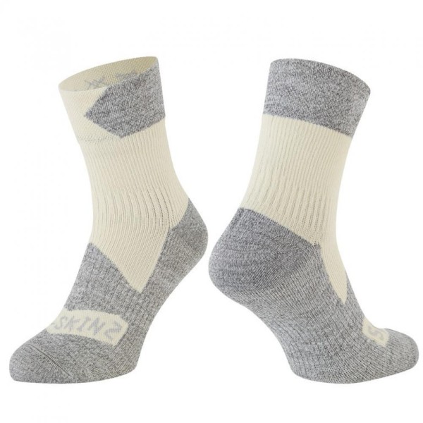 Socken SealSkinz Bircham creme/grau, Gr. M