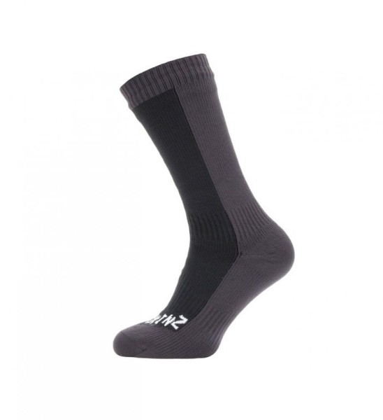 Socken SealSkinz Cold Weather Mid schwarz/grau, Gr. XL (47-49)