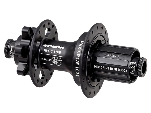 Spank HEX J-Type R135/142 HG Hub, 102T, 32H rear hub, black, 32