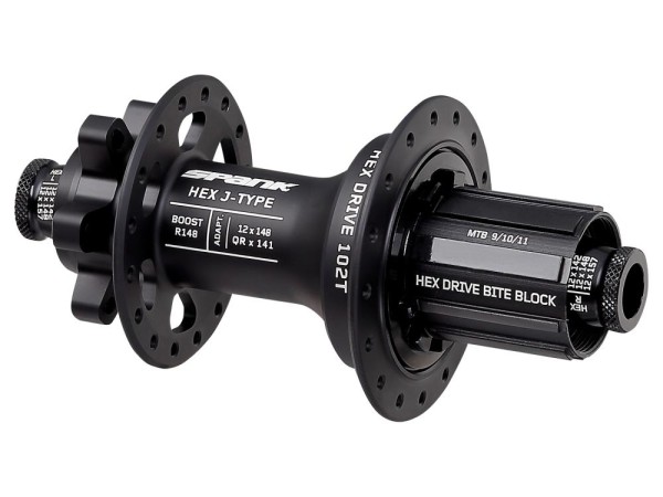 Spank HEX J-Type R150/157 Microspline, 102T, 32H rear hub, black, 32