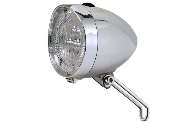 Union Dynamo-Scheinwerfer LED chrom Stvzo UN-4935 mit Schalter 40 Lux Klassik