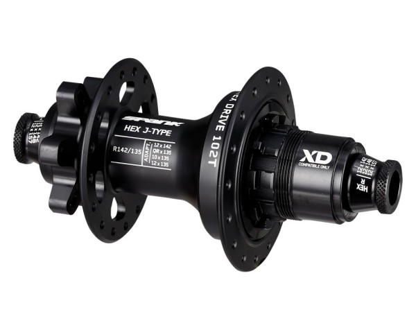 Spank HEX J-Type R135/142 XD Hub, 102T, 32H rear hub, black, 32