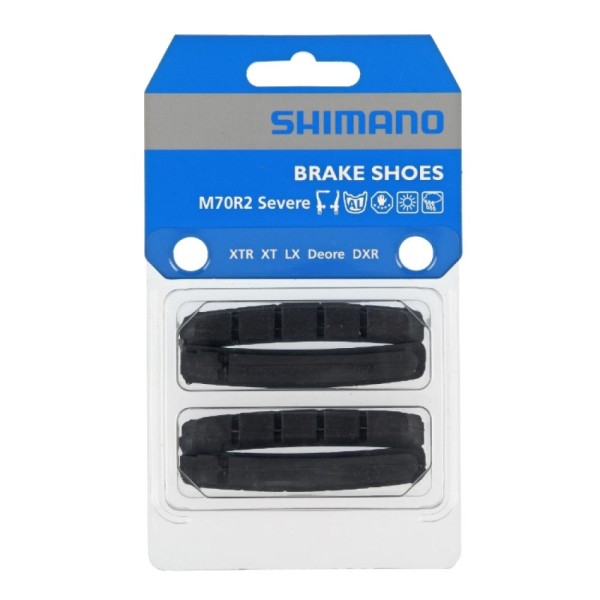 Shimano M70R2 Bremsbelag für Cartridge Bremsschuh für Alufelge (2 Paar) schwarz verpackt