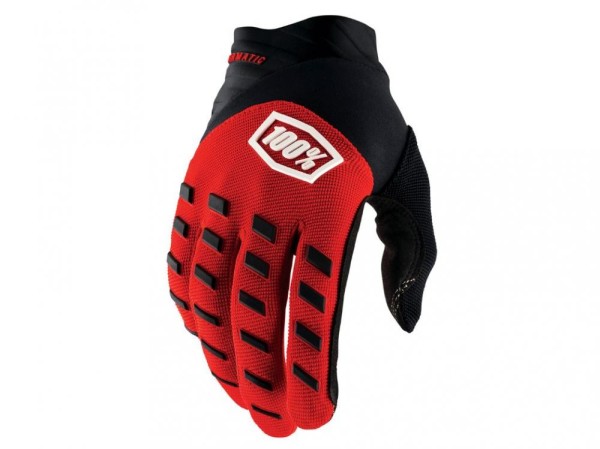 100% Airmatic Youth Gloves, Red/Black, M