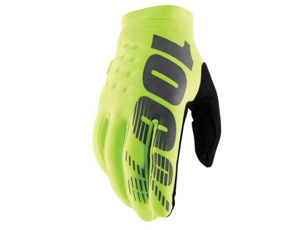 100% Brisker Cold Weather Glove, Fluo Yellow / Black, XXL