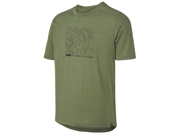 iXS Flow Kids Contour Tech Tee Short Sleeve, olive, KM