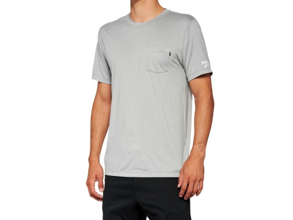 100% Mission Athletic T-Shirt, Heather Grey, M