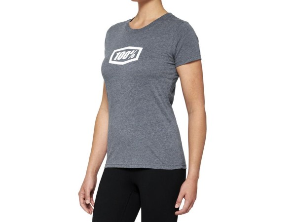 100% Icon Womens T-Shirt, Heather Grey, L