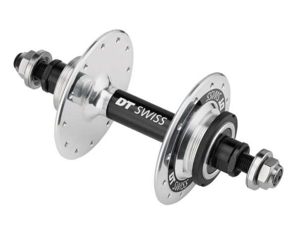 HR-Nabe DT Swiss 370 Track non disc 120mm/10mm Thru bolt, 24 Loch, silber po