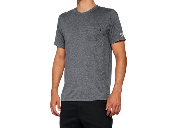 100% Mission Athletic T-Shirt, Heather Charcoal, XL