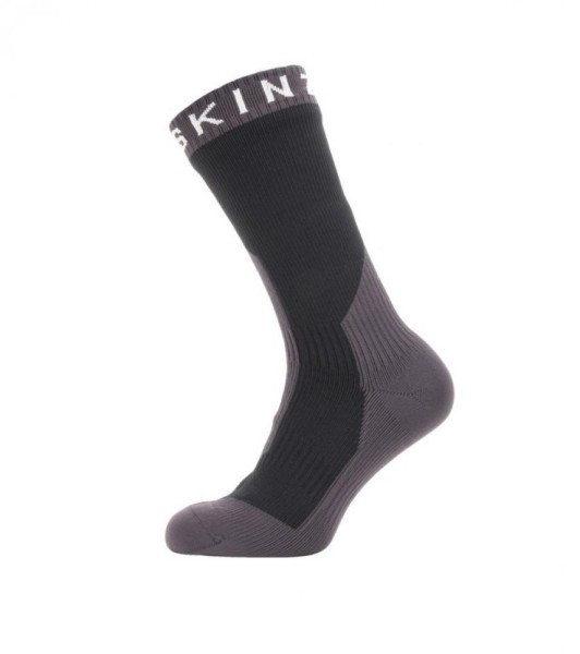 Socken SealSkinz Extrem Cold Weather Mid schwarz/grau, Gr. S (36-38)