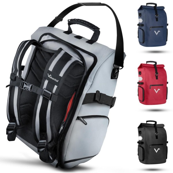 Valkental Rucksack ValkPro 3in1 Fahrradtasche vollreflektierend/ grau