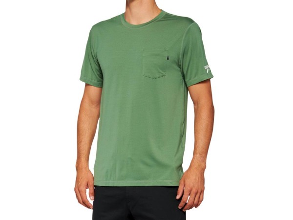 100% Mission Athletic T-Shirt, olive, M