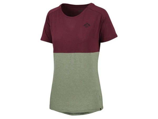 iXS Flow Girls Mountain Tech Tee Short Sleeve, Raisin/Olive, KS